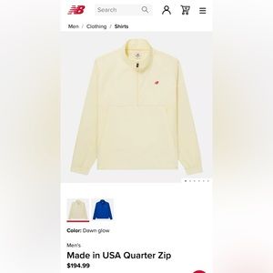 New Balance Made in USA Quarter Zip